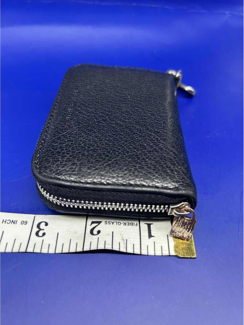 Authentic Burberry Black Grainy Leather Zippy Coin Purse - Compact Wallet - Picture 6 of 9